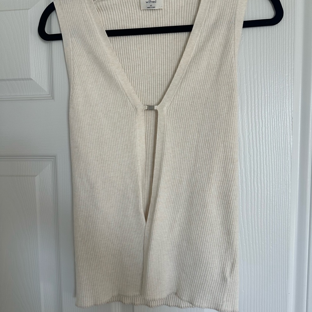 Wilfred White Ribbed Sleeveless Top